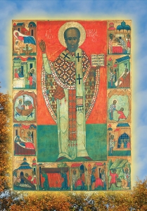 Свт. Микола з житієм. Лемківщина, коло майстрів із сіл Ванівки і Здвижня, 2-га пол.XVст