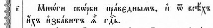 Фрагмент Київського Псалтиря 1902 року /Пс. 33:20/ Фрагмент Київського Псалтиря 1902 року /Пс. 33:20/