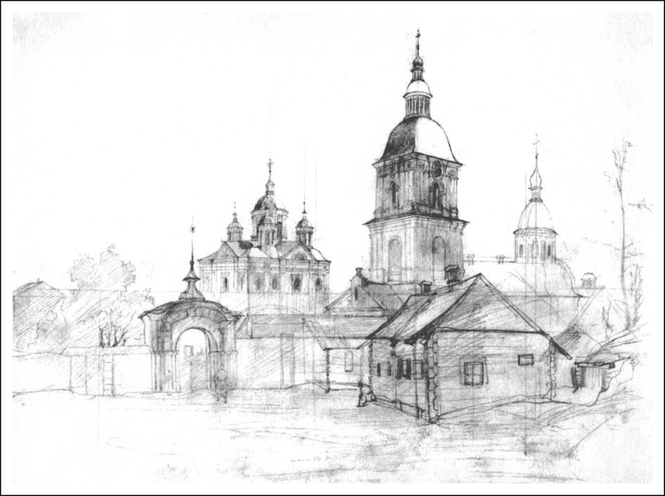 shevch-mezhygir_gray_crop-000 Tapac Шевченко. Києво-Межигірський монастир.